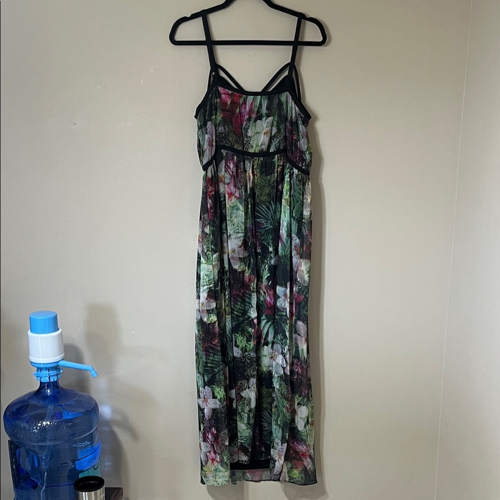 Lane Bryant Black Floral Strappy Maxi Dress - Picture 7 of 7